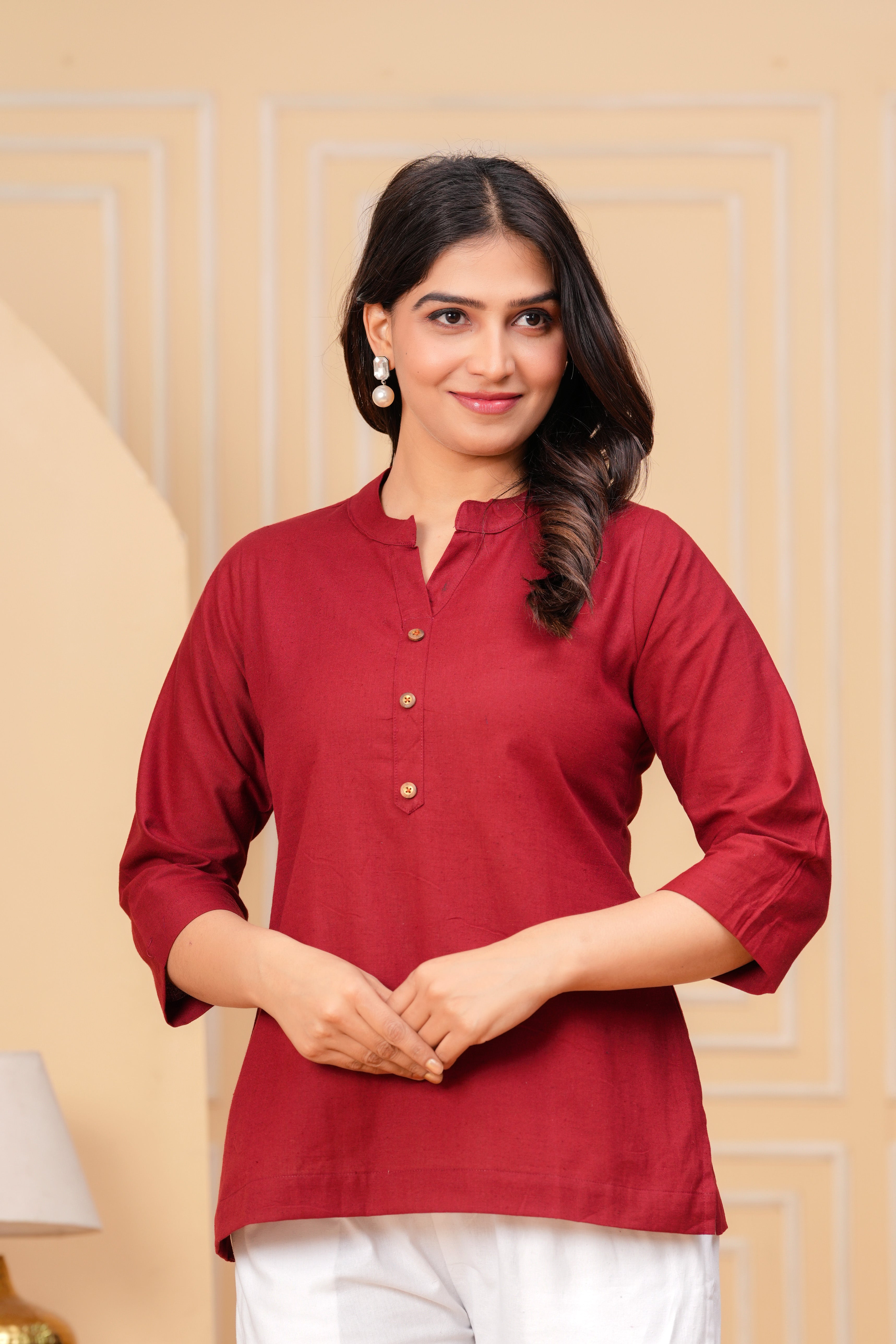 Linen Solid Short Kurta